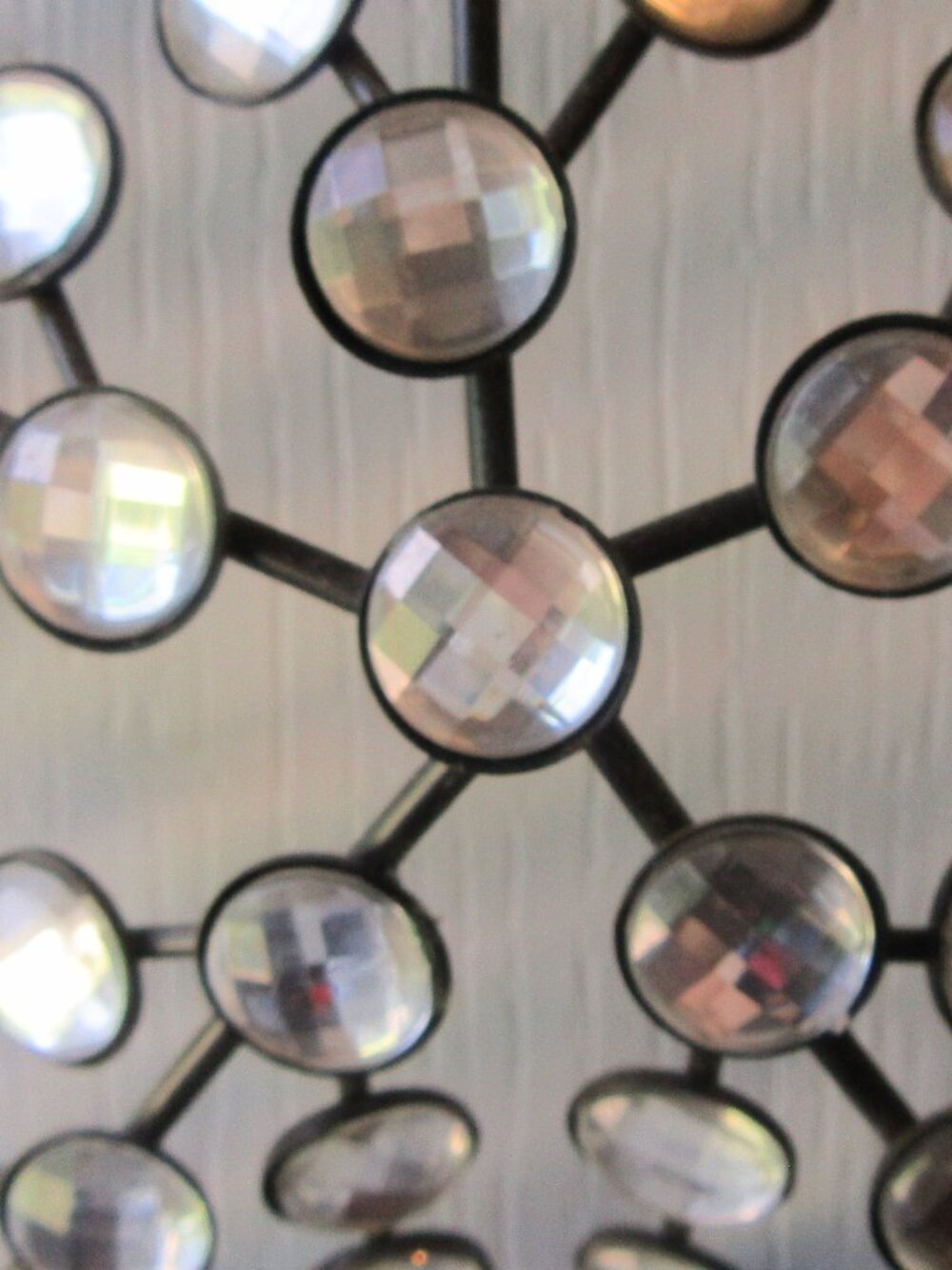 2 Vintage 14.5 in. black metal star decor with faceted embellishments - Picture 2 of 13